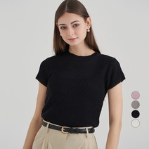 Afinar 라운드넥 데일리 쿨 반팔 여름 니트