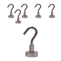 리빙홈디테일 초강력 컬러 고리자석 14mm, 실버, 6개