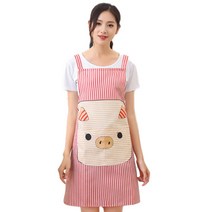 파라다이소 꿀꿀이 포켓 성인 데일리 식당 카페 주방 어린이집 앞치마, 레드, 1개