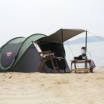 빈슨메시프 티클라 프리미엄 원터치 캐노피 텐트 + 폴대 2p, 그린, 5인용