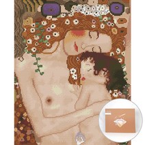 아트조이 DIY 보석 십자수 캔버스형 50 x 40 cm, 엄마와 아기, 1세트