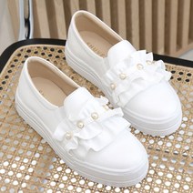 여성용 통굽 캐주얼 레이스 슬립온 리퓨아