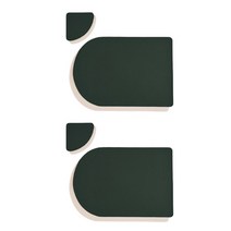 제이큐리빙 테이블 매트 2p + 코스터 2p 세트, 그린 + 화이트, 매트(44 x 30 cm), 코스터(12.5 x 10 cm)