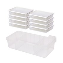 씨밀렉스 냉장고 냉동실 보관 정리 용기 화이트 1100ml x 8p + 트레이 세트, 9개