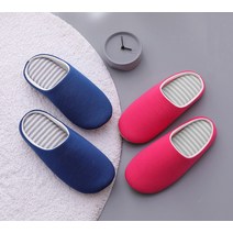 도도파트너스 컬러팝 층간소음 방지 거실화 2종 세트, 블루, 핑크