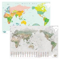 [인디고세계지도] 모티프맵 익스플로러 + 첼린저 세계지도세트, 1세트