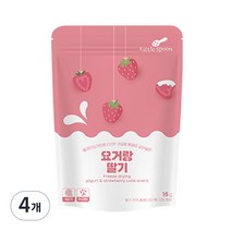리틀스푼 요거트 큐브스낵 16g, 요거랑 딸기, 4개