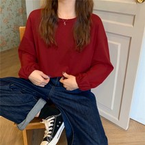 큐랑 프릴 슬리브 포인트 맨투맨