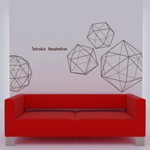 웹데코 그래픽스티커 Geometric Space, 다크브라운