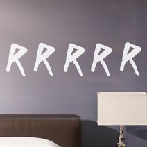 이니셜 스티커 5p 2세트, 흰색 r