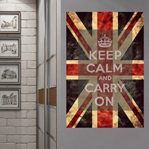 시트로 스티커잭영국국기 스티커 M, grunge style+keep and carry on