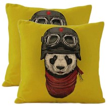 이코디 애니멀 휴먼 일러스트 쿠션커버 2입