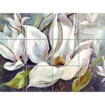 Abstract-117 화려하게 피어난 목련꽃 2 30 x 30 cm 12장, 혼합 색상, 1세트