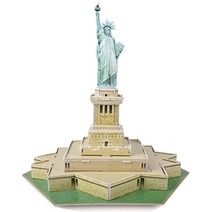 3D 매직퍼즐 내가 만드는 세계 유명 건축물 시리즈 자유의 여신상 종이블록, 1개, 30피스