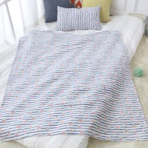 보떼하우스 순면 거즈이불베개세트 사계절베갯솜 포함 L 고래의꿈, 수박 블루