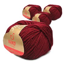 울노바 뜨개실 4개입, 999번 진빨강, 4개