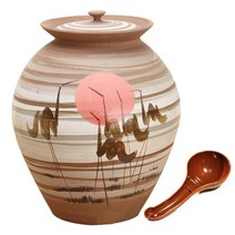 엘케이메이드 옹기 모던 쌀항아리 10~12kg + 쌀바가지, 노을과 학
