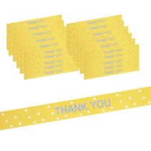 HCN 땡큐 땡땡이 띠지 스티커, 노랑, 60개입
