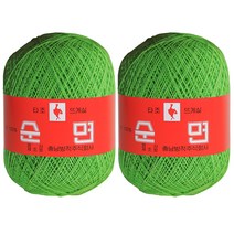 구정 타조 30수 뜨개실 2p, 107 연두, 2개