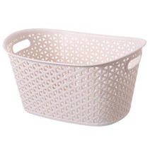 리버그린 타원 멀티 빨래바구니 24L, 베이지, 1개