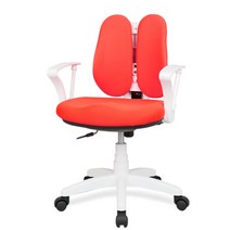 체어포커스 엔젤화이트 올칼라 WHAW 노헤드 인조가죽, 레드