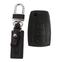 선진브이아이피 가죽 스마트키홀더 쌍용 티볼리 전용, 블랙, 쌍용 3버튼타입