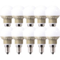 씨티오 미니클립톤 불투명 4.5W 17베이스 LED 전구, 주광색, 10개입