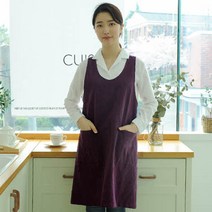 하임앤하임 마메종크로스 린넨앞치마 ap285, 와인, 1개