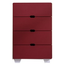 제이디퍼니처 로미 발통형 4단 서랍장, 버건디