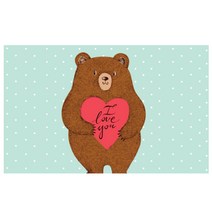 곰 테이블 매트, F, 42 x 32 cm