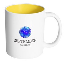 핸드팩토리 탄생석 9월 머그컵, 내부 파스텔 옐로우, 1개