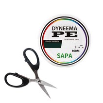 싸파 다이니마 다크그린 합사줄 1.2호 + 합사가위, 100m