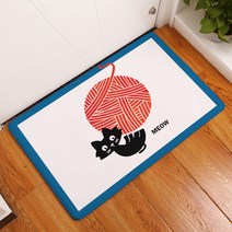 리빙팝 주방욕실 미끄럼방지 고양이 일러스트 발매트, F8