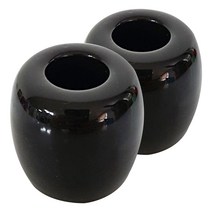 JNC 심플 도자기 칫솔꽂이, 블랙, 2개입