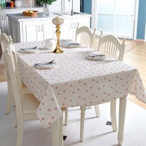 이코디 눈꽃 패턴 테이블 보, 눈꽃 도트, H(140 x 160 cm)
