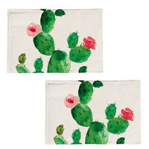 아울리빙 선인장 사각 식탁매트 2p, B, 44 x 28 cm