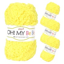 연일섬유 오마이베베 대용량 극세사 아기뜨개실 4p, 3번 레몬