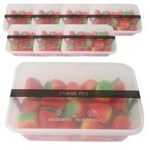 황씨네도시락 PP내열 도시락 1칸 8p + 땡큐블랙 띠스티커 8p, 24개, 1세트