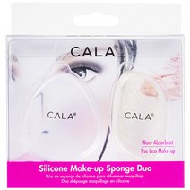 CALA 실리콘 메이크업 스폰지 듀오 세트, 클리어, 골드글리터, 1세트