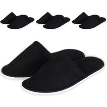 데이오프 타올천 실내슬리퍼 D 4p, 검정, 1개