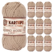 연일섬유 카르토푸 메리노울 8PLY 뜨개실 10p, 886 연베이지, 10개