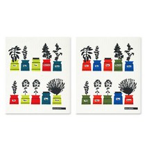 스칸맘 스웨덴 행주 알메달 행주 2p + 집게 2p 세트, 라임, 오렌지, 2개