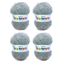 행복뜨기 반짝이 명품 수세미실 4p, 47 실버, 4개