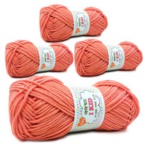 행복뜨기 아이키드 털 뜨개실 4p, 763 자몽핑크, 4개