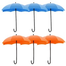 리버그린 인테리어 레인보우 벽걸이 후크 오렌지 3p + 블루 3p, 혼합 색상, 1세트