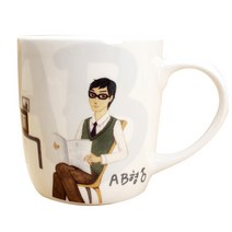 엘케이메이드 본차이나 혈액형 머그잔, AB형 남, 1개