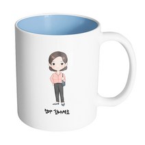 핸드팩토리 아름다운 엄마 엄마 힘내세요 머그컵, 내부 파스텔 블루, 1개