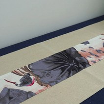 아리코 25 kitchen 동양 린넨 테이블 러너, J(꽃과 새), 30 x 210 cm