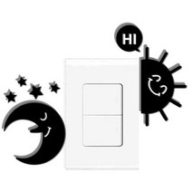 쿠 아크릴 인테리어 입체 포인트 스위치 스티커 S27, 블랙