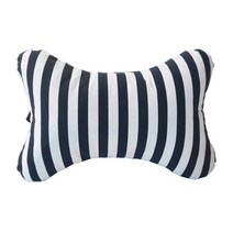 가우스 스트라이프 등쿠션 땅콩형, 화이트, 1개